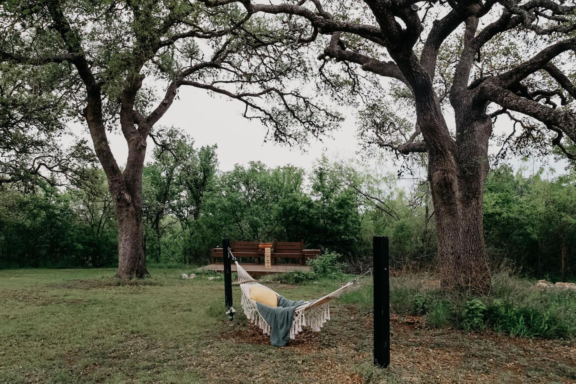 The Maverick: A-Frame W/ Hammock And Tree Top View 新布朗费尔斯 外观 照片